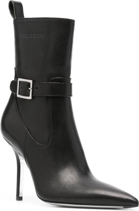 Dsquared2 Distressed 120mm leather boots Black