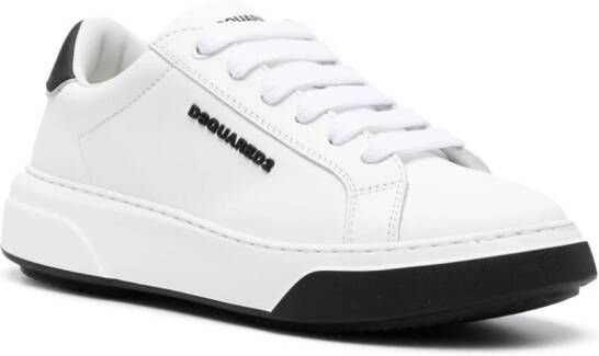 Dsquared2 embossed-logo leaf-print sneakers White
