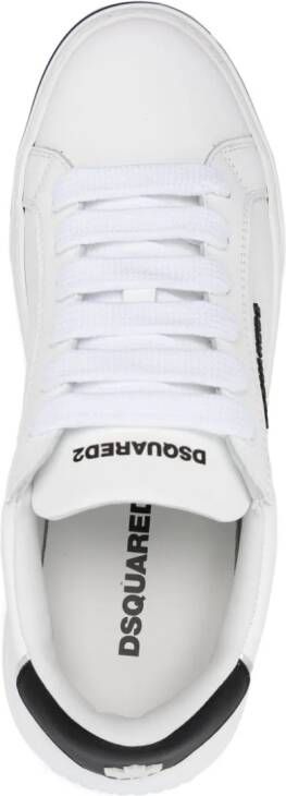 Dsquared2 embossed-logo leaf-print sneakers White