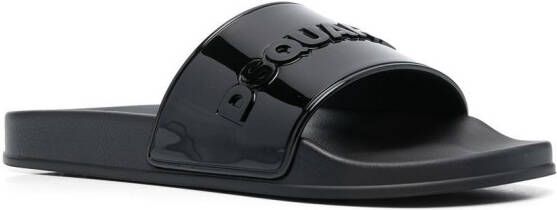 Dsquared2 embossed-logo open-toe slides Black