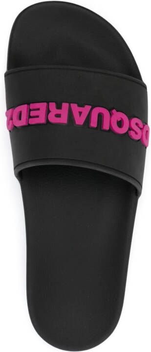 DSQUARED2 embossed-logo slides Black