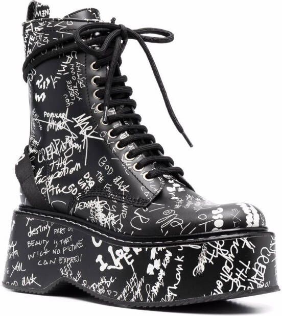 Dsquared2 graphic-print lace-up boots Black
