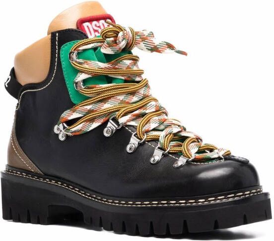 Dsquared2 hiker style leather boots Black