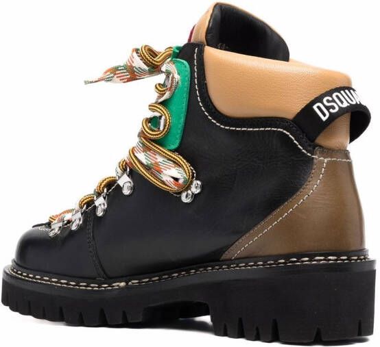 Dsquared2 hiker style leather boots Black