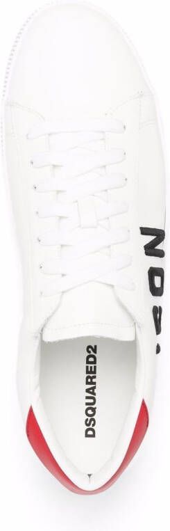 Dsquared2 Icon embroidered leather sneakers White