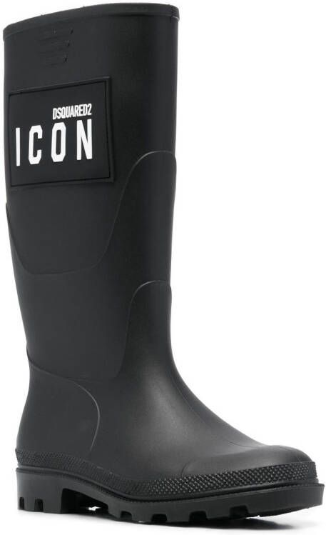 Dsquared2 Icon-print knee-high boots Black