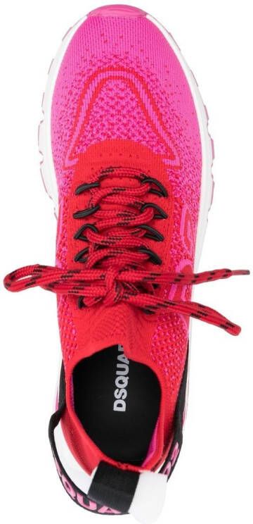Dsquared2 intarsia-knit low-top sneakers Pink