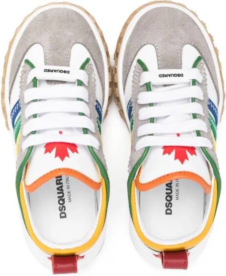 Dsquared2 Kids contrast-trim striped leather sneakers White