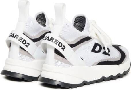 Dsquared2 Kids D2-logo knitted sneakers White
