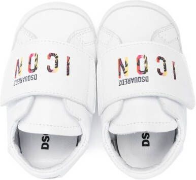 Dsquared2 Kids Icon logo-print leather sneakers White