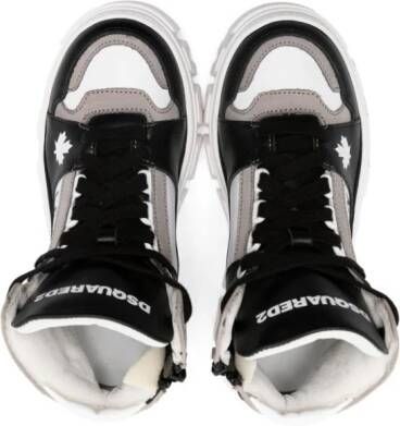 Dsquared2 Kids Icon-motif leather high-top sneakers Black