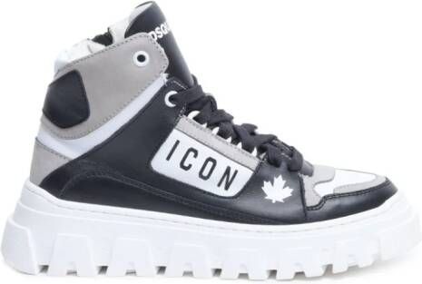 Dsquared2 Kids Icon panelled flatform sneakers Black
