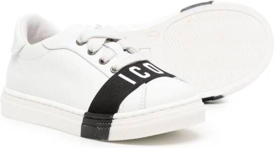 Dsquared2 Kids Icon-stripe leather sneakers White