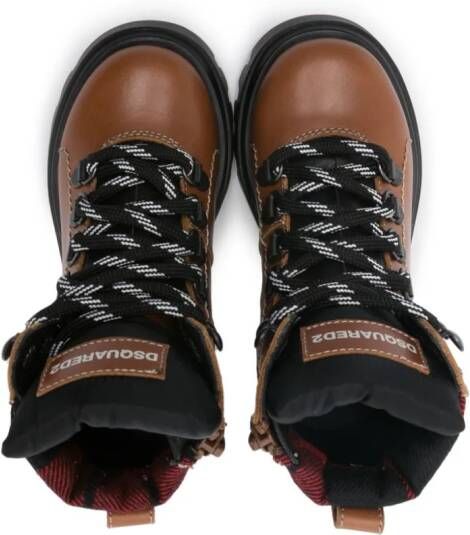 Dsquared2 Kids lace-up leather ankle boots Brown