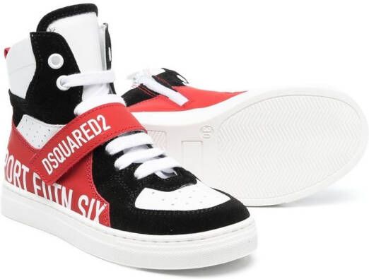 Dsquared2 Kids leather panelled high-top sneakers Black