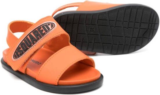 Dsquared2 Kids logo-appliqué slingback sandals Orange