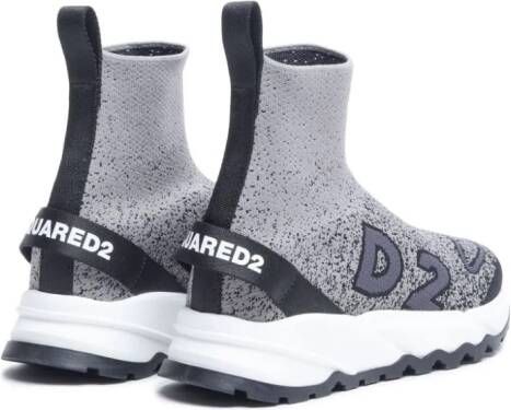Dsquared2 Kids logo-jacquard sock sneakers Grey