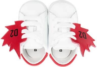 Dsquared2 Kids logo-patch leather sneakers White