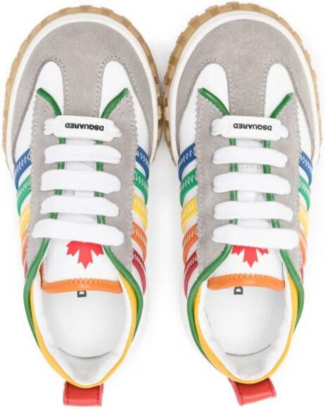 Dsquared2 Kids logo-patch striped sneakers White