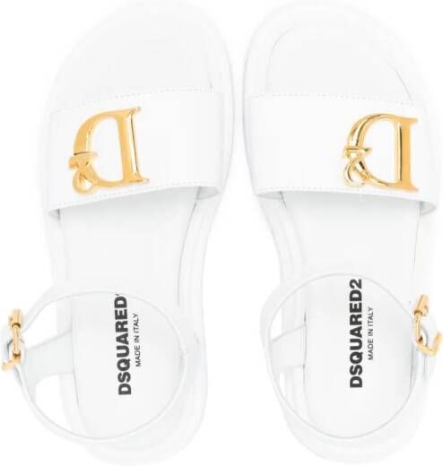 Dsquared2 Kids logo-plaque chunky sandals White