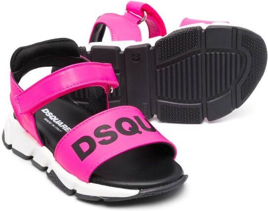 Dsquared2 Kids logo-print flat sandals Pink