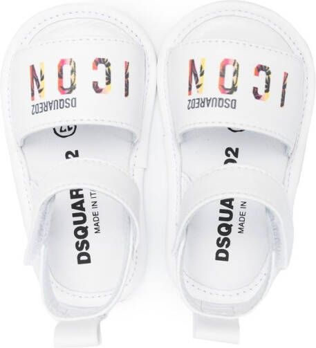 Dsquared2 Kids logo-print flat sandals White
