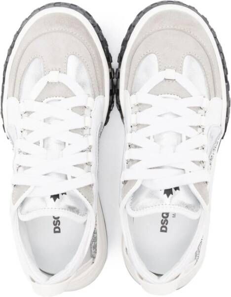 Dsquared2 Kids logo-print glitter-detailed sneakers Silver