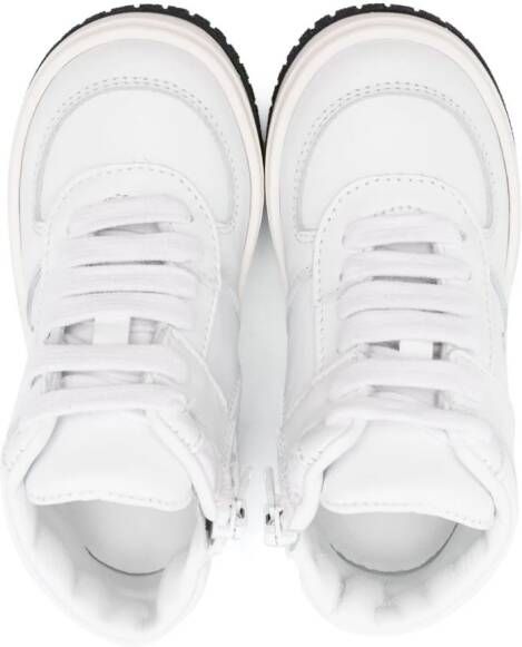 Dsquared2 Kids logo-print hi-top leather sneakers White