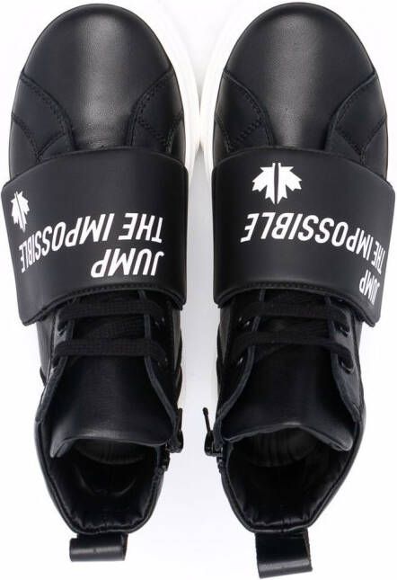 Dsquared2 Kids logo-print high-top leather sneakers Black