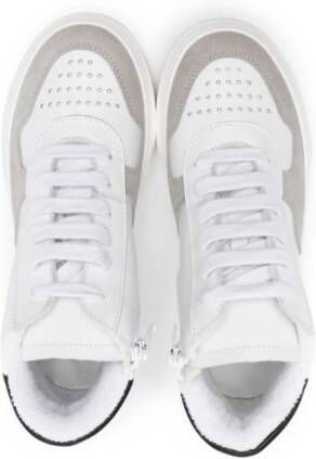 Dsquared2 Kids logo-print high-top leather sneakers White