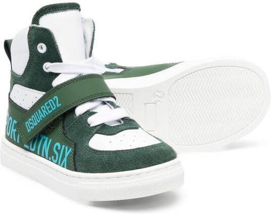 Dsquared2 Kids logo-print high-top sneakers Green
