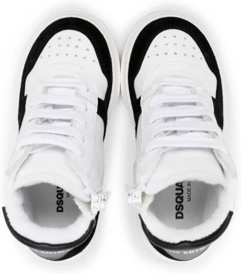Dsquared2 Kids logo-print leather high-top sneakers White