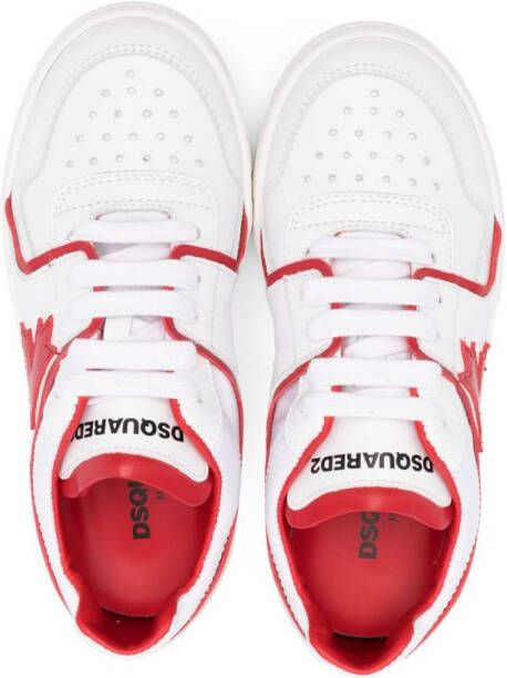 Dsquared2 Kids logo-print leather low-top sneakers White