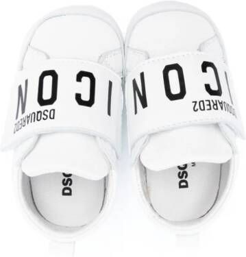 Dsquared2 Kids logo-print leather pre-walkers White