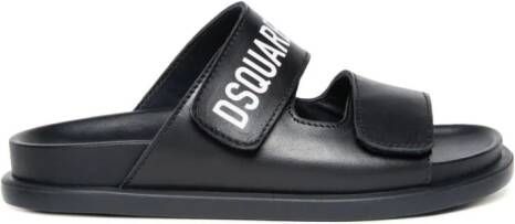 Dsquared2 Kids logo-print leather sandals Black