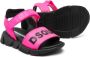 Dsquared2 Kids logo-print leather sandals Pink - Thumbnail 2