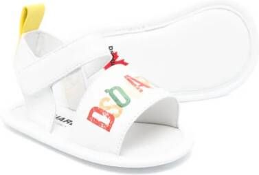 Dsquared2 Kids logo-print leather sandals White
