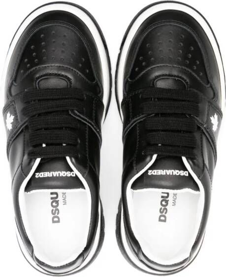 Dsquared2 Kids logo-print leather sneakers Black
