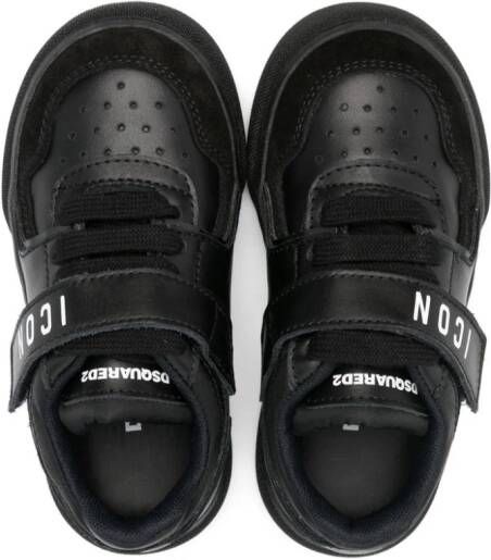 Dsquared2 Kids logo-print leather sneakers Black