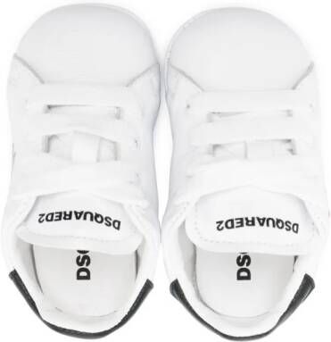 Dsquared2 Kids logo-print leather sneakers White