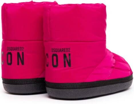 Dsquared2 Kids logo-print padded boots Pink