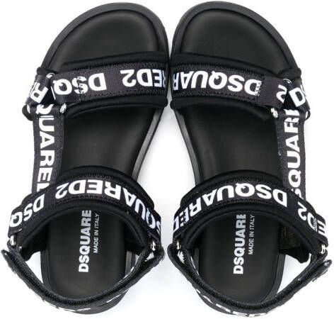Dsquared2 Kids logo-print strap sandals Black