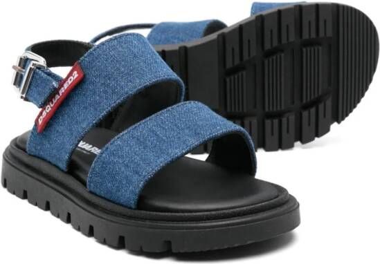 Dsquared2 Kids logo-tag denim sandals Blue