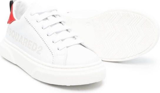 Dsquared2 Kids low-top leather trainers White