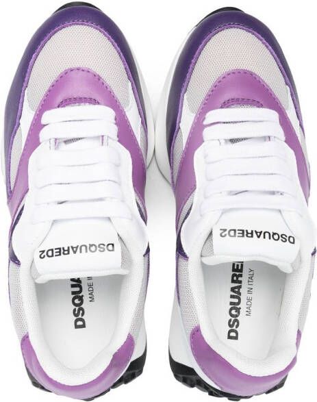 Dsquared2 Kids panelled lace-up sneakers Purple