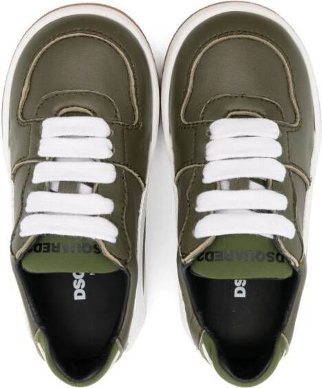 Dsquared2 Kids panelled leather sneakers Green