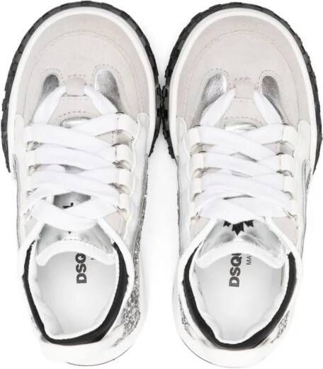 Dsquared2 Kids panelled leather sneakers Silver