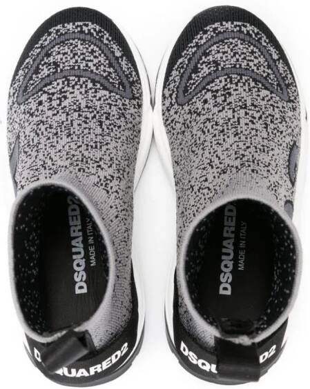 Dsquared2 Kids patterned knitted sneakers Grey