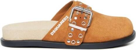 Dsquared2 Kids side-buckle suede mules Brown