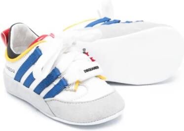 Dsquared2 Kids striped panelled pre-walkers White